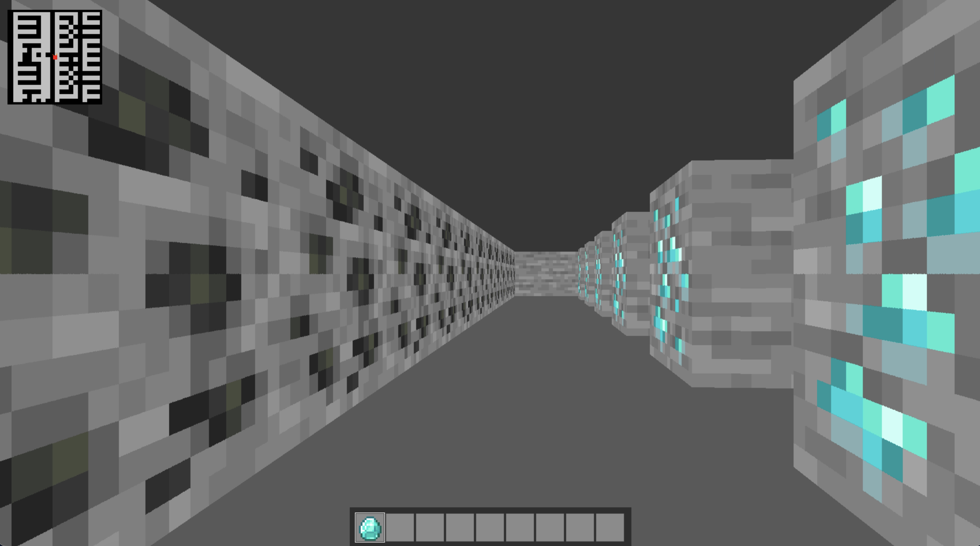 Capture de Cub3D : mine et textures de blocs